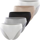 DIM - Les Pockets - Slips - Wit, Grijs, Zwart - Katoen - Set van 5