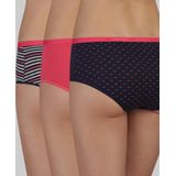 DIM - Set van 3 Hipsters - Roze - Katoen - Gestreept, Effen, Gestipt