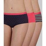 DIM - Set van 3 Hipsters - Roze - Katoen - Gestreept, Effen, Gestipt