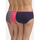 DIM - Set van 3 Hipsters - Roze - Katoen - Gestreept, Effen, Gestipt