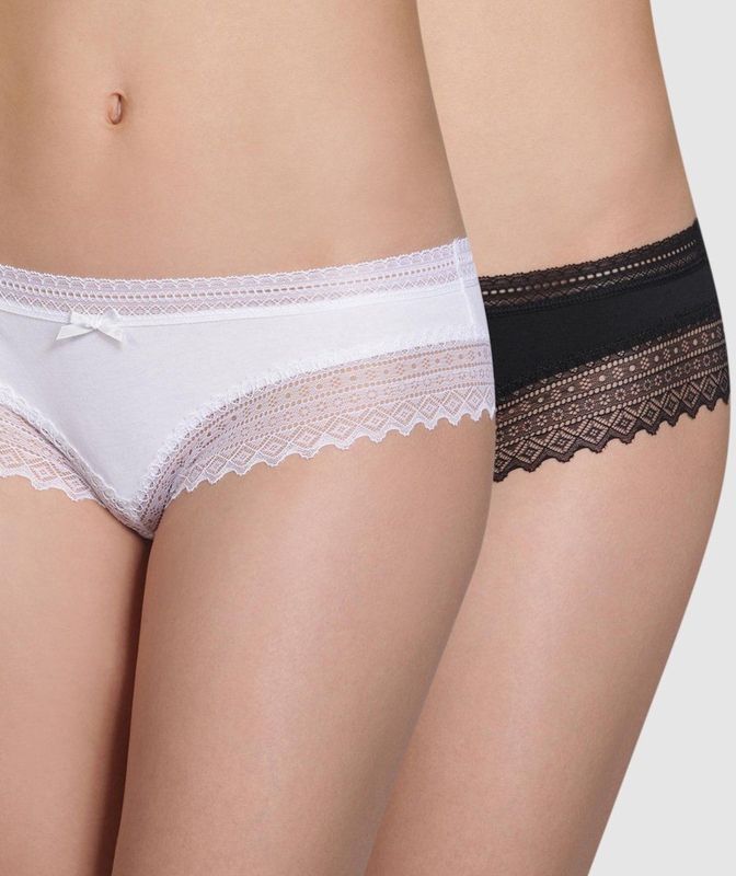 DIM - Hipsters - Zwart en Wit - Katoen - Set van 2