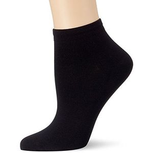 Dim 2 x damessokken kort huideffect tweede huid, Zwart, One size