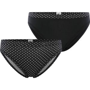 Dim Oh My Dim's onzichtbaarheidsslip voor dames, 2 stuks, zwart gestippeld/zwart, 38-40
