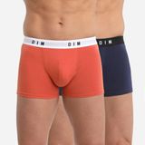 DIM Boxershorts - Rood/Denim Blauw - Katoen - Set van 2