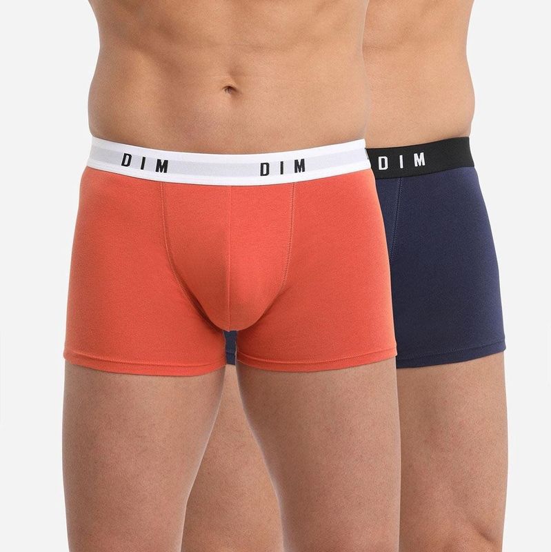 DIM Boxershorts - Rood/Denim Blauw - Katoen - Set van 2