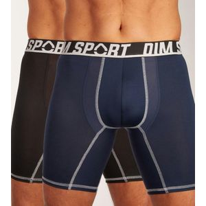 Dim - Boxershorts - Marineblauw/Zwart - Micro-Grit - 2 Stuks