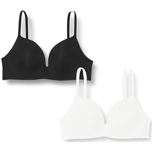 Dim Beha (2 stuks) voor meisjes, Zwart/Wit, 65B