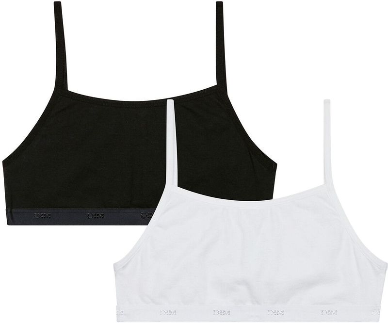 Dim - Les Pockets - Beha - Zwart/Wit - Stretch Katoen - 2 Stuks