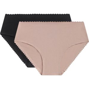 DIM Damesslip met hoge taille, Body Touch Easy x2, New Skin/zwart, M (FR 40/42), New Skin/Zwart, M