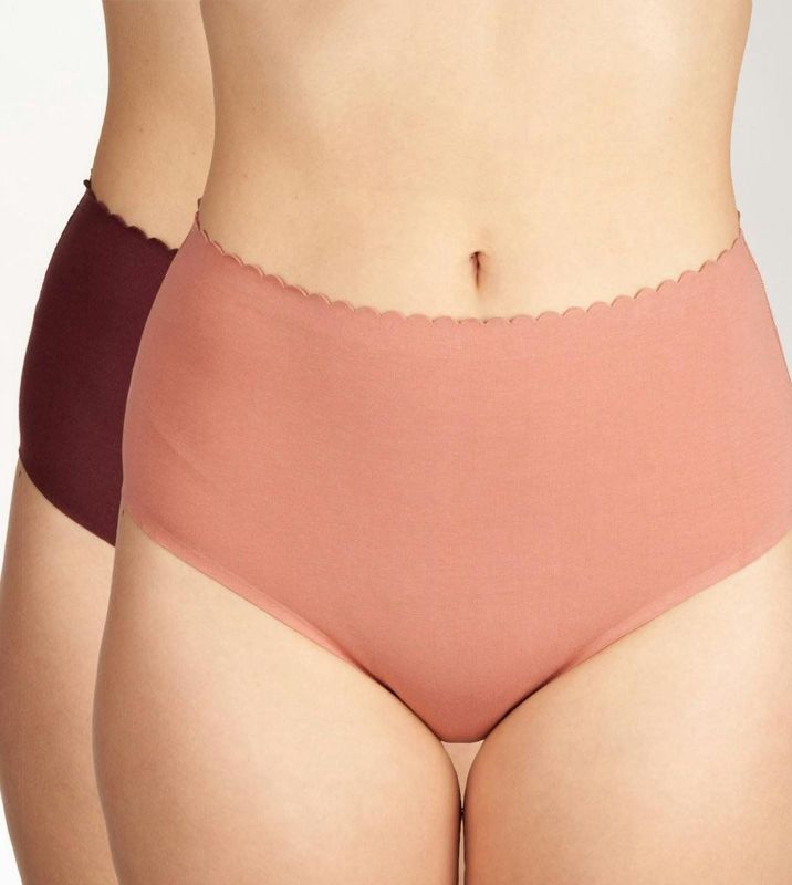 DIM - Body Touch Cotton Stretch D0DFP - Damesslips - Bruin - Set van 2