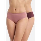 Dim - Body Touch - Midi Damesslip - Roze/Robijn - 2 Stuks