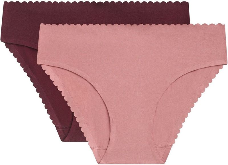 Dim - Body Touch - Midi Damesslip - Roze/Robijn - 2 Stuks