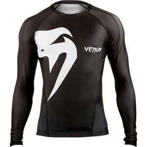 Venum Giant Long Sleeves Rashguard Black / White - Zwart / Wit - S