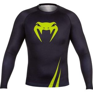 Venum Challenger Long Sleeves Rashguard Black / Neo Yellow-S