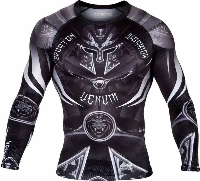 Venum - Gladiator 3.0 Rashguard - Lange Mouwen - Zwart - Polyester/Elastaan