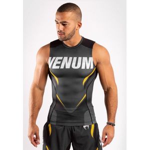 Venum ONE FC Impact Mouwloze Rash Guard Grijs Geel - S