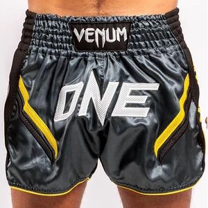 Venum ONE FC Impact Muay Thai Short Grijs Zwart Maat Venum Kickboks Muay Thai Shorts: XS - Kids 7/8 Jaar | Jeans maat 26