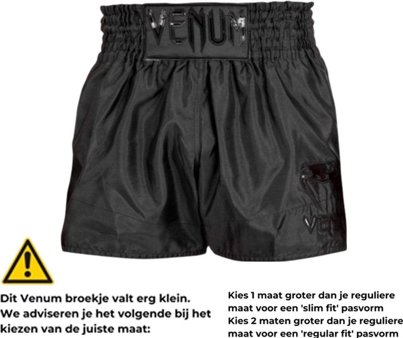 Venum - Classic - Muay Thai Shorts - Zwart - 100% Polyester