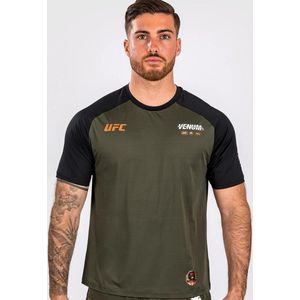UFC x Venum Adrenaline Fight Week Dry-Tech T-Shirt Kaki Brons - XXL