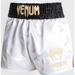 Venum - Classic - Muay Thai Shorts - Wit/Zwart/Goud - Licht en Flexibel Polyester