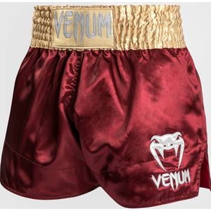 Venum - Classic Muay Thai Shorts - Bordeaux - Goud - Wit