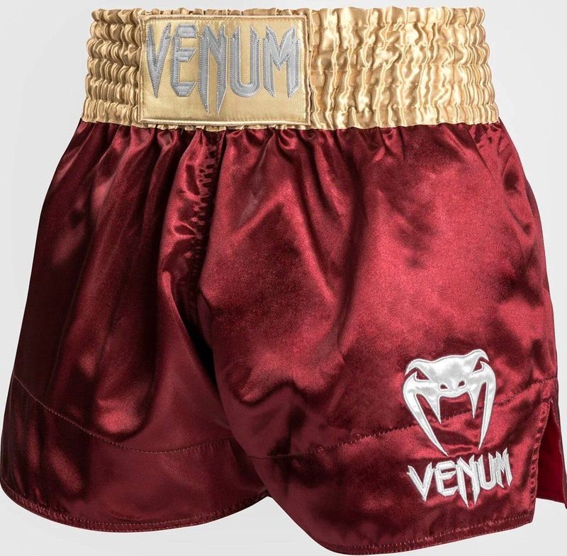Venum - Classic Muay Thai Shorts - Bordeaux - Goud - Wit