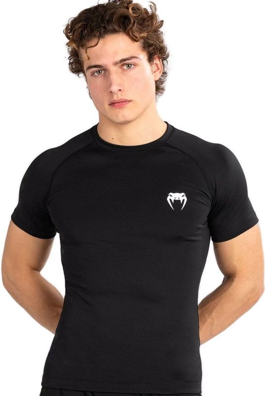 Venum - Contender - Rashguard - Zwart Wit - Korte Mouwen