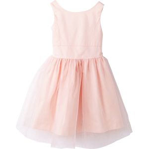 Jurken - Mouwloze Jurk - Rood - Katoensatijn - Volants in Tule