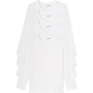 T-shirt - Wit - Katoen - Set van 4
