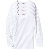 Vertbaudet - Set van 4 - T-shirts - Wit - Katoen, Lange Mouwen, OEKO-TEX® STANDARD 100