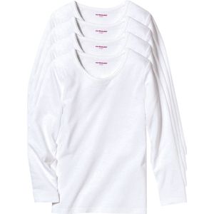 T-shirt - Wit - Katoen - Set van 4