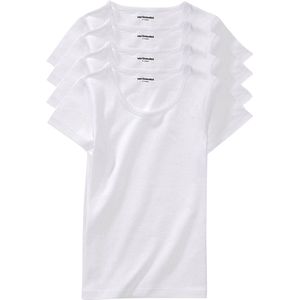 T-shirt - Wit - Katoen - Set van 4