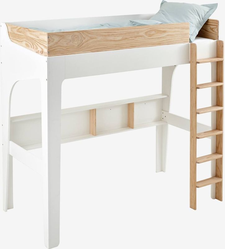 Hoogslaper met opbergruimte voor ontwikkelingscombinatie EASYSPACE wit/hout