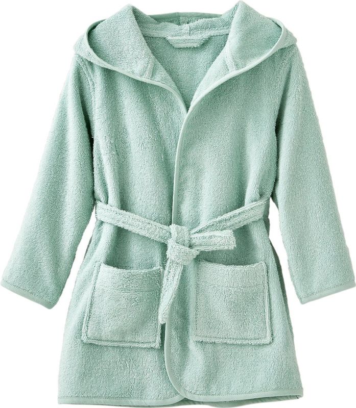 Kinderbadjas - Donkergroen - Katoen - Met Capuchon