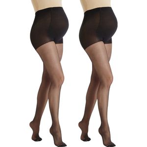 Colline - Set van 2 - Panty's - Zwart - 85% Polyamide, 15% Elasthaan