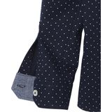 Overhemd - Stippenmotief - Katoen - Lange Mouwen - Chambray Afwerking