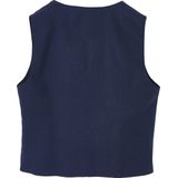 Jongensjasje - Mouwloos - Katoen/Linnen - Knoopsluiting - Stippenprint Voering