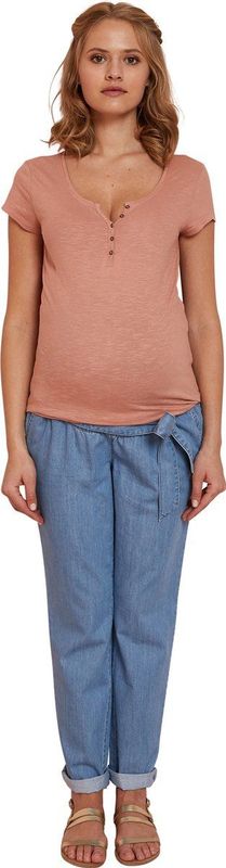 Voedingsshirt - Tunesisch - Gevlamde Tricot - Korte Mouwen - Zwart