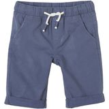Jongensbermuda - Koraal - Katoenen Popeline - Taille Verstelbaar - Licht Verwassen Effect