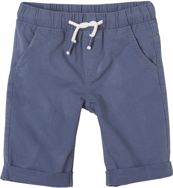 Jongensbermuda - Koraal - Katoenen Popeline - Taille Verstelbaar - Licht Verwassen Effect