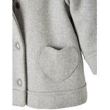 Jas - Met Capuchon - Lichtgrijs - 47% Wol, 46% Polyester, 4% Acryl, 2% Polyamide, 1% Viscose