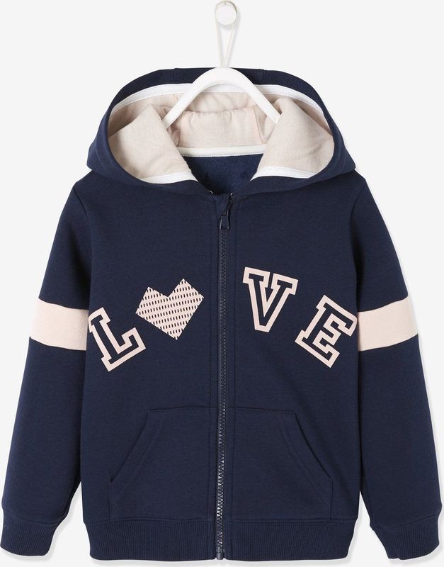 Vertbaudet Sportsweater met rits en capuchon voor meisjes met grafische details