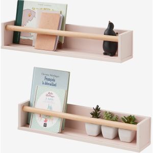 Set van 2 boekenkastjes roze