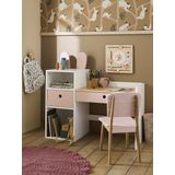 Vertbaudet - BUNNY - Bureau - Houtvezelplaat - Wit en Oudroze