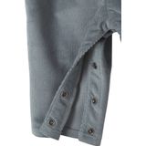 Set - Fluwelen Overall en Blouse - Hemelsblauw - Bloemenmotief - Verstelbare Schouderbandjes