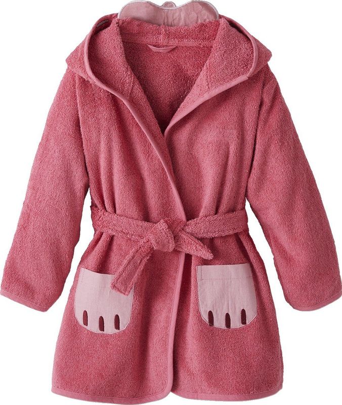 Vertbaudet Kinderbadjas Kat - Katoen - 420 g/m² - Met Capuchon en Borduurwerk