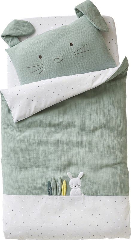 Vertbaudet - Dekbedovertrek - Groen - Konijn - Baby