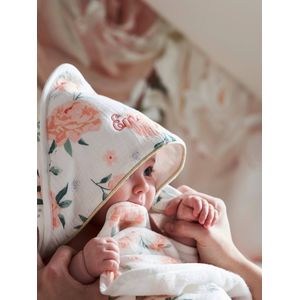 Badcape - Rozenwater - Hydrofiel Doek - Katoenen Badstof - Bloemenprint