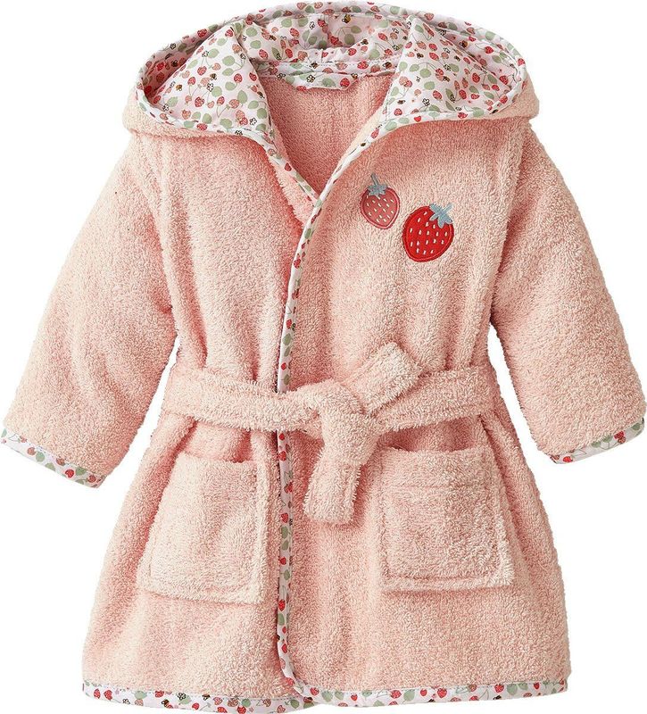 JARDIN DES ABEILLES - Babybadjas - Roze - Personaliseerbaar - Met Kap