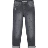 Rechte Meisjesjeans - Grijs - Met Gebruikte Details